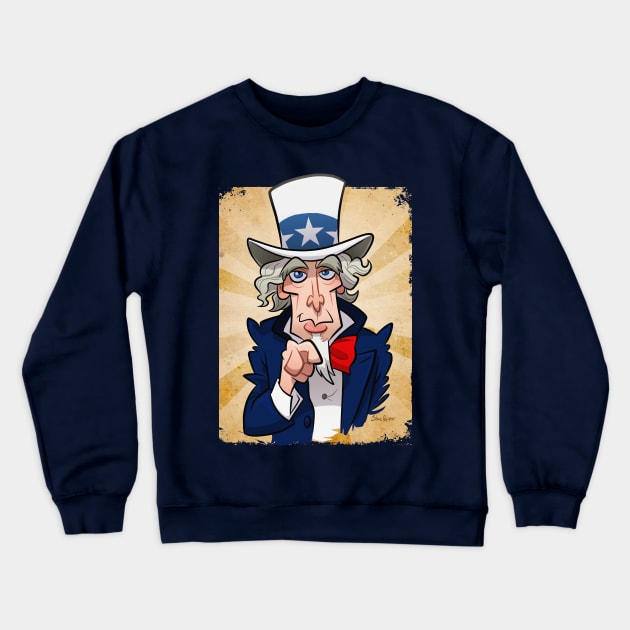 Uncle Sam Crewneck Sweatshirt by binarygod